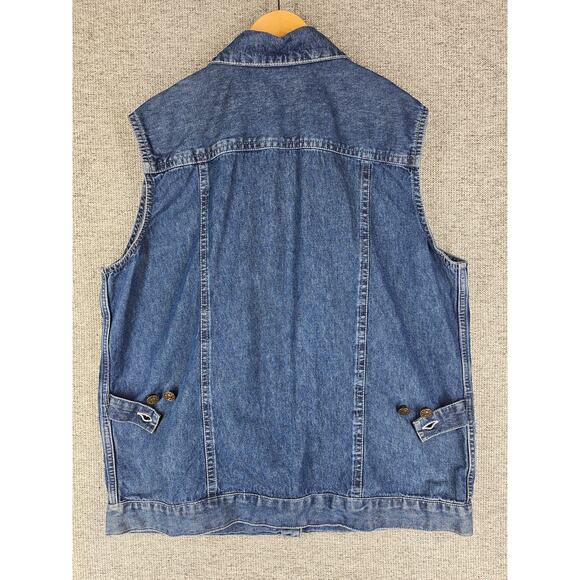 ROSETTES WOMENS BLUE DENIM SLEEVELESS VEST S/M VINTAGE COTTON - Picture 2 of 7
